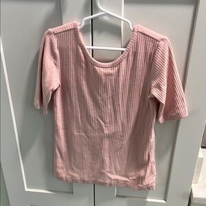 Pink Ribbed girls Top